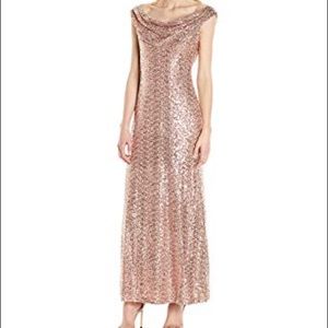 Cachet Women’s Sequined Cowl-neck gown, size 10